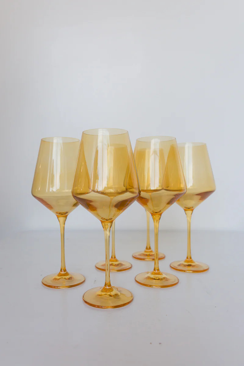 Estelle Colored Wine Stemware - Set of 6 {Yellow} | Estelle Colored Glass