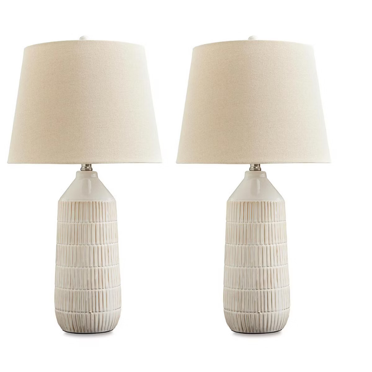 Signature Design by Ashley Willport Contemporary 27" Ceramic Table Lamp, Set of 2, Off White | Target
