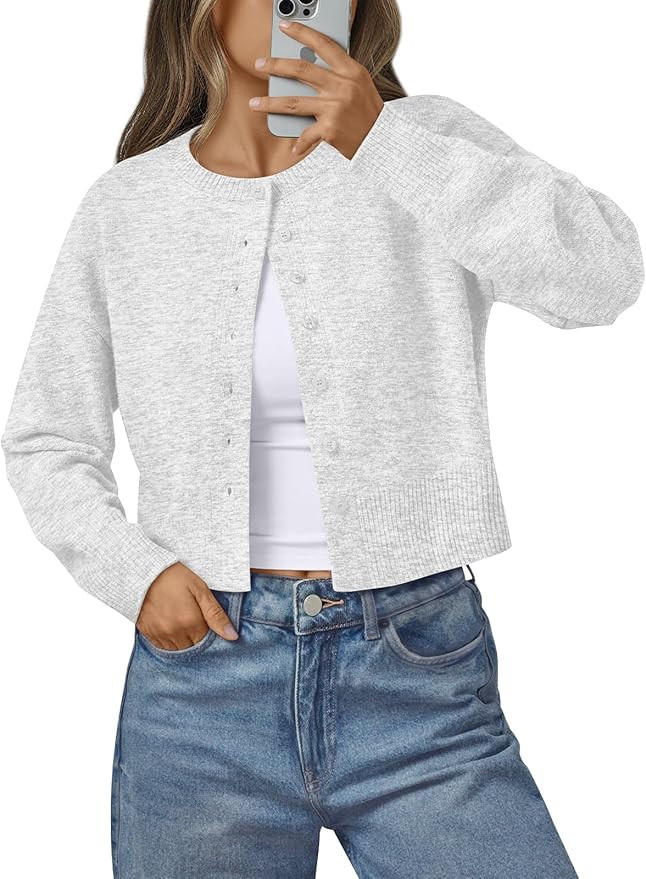 LILLUSORY Womens Cropped Cardigan Sweaters Lightweight Crop Knit Y2k Outfits Fashion Button Up Cl... | Amazon (US)