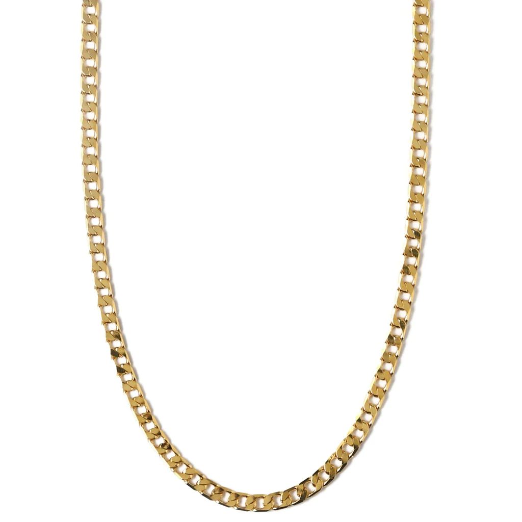 Flat Link Curb Chain Necklace - Gold | Orelia London