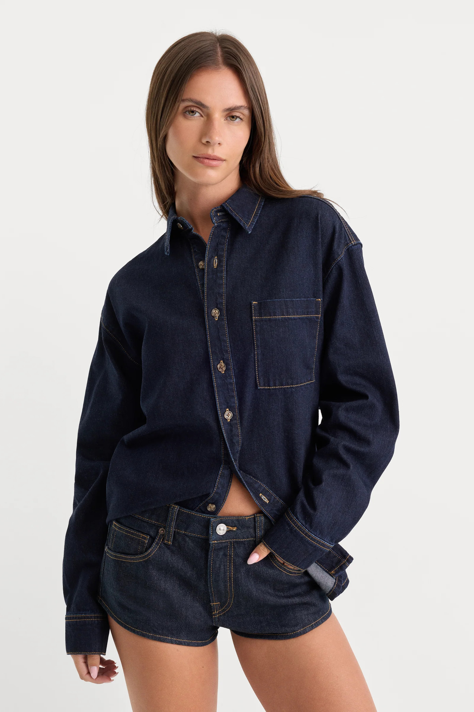 THE DENIM EASY SHIRT | INDIGO1389 | Good American