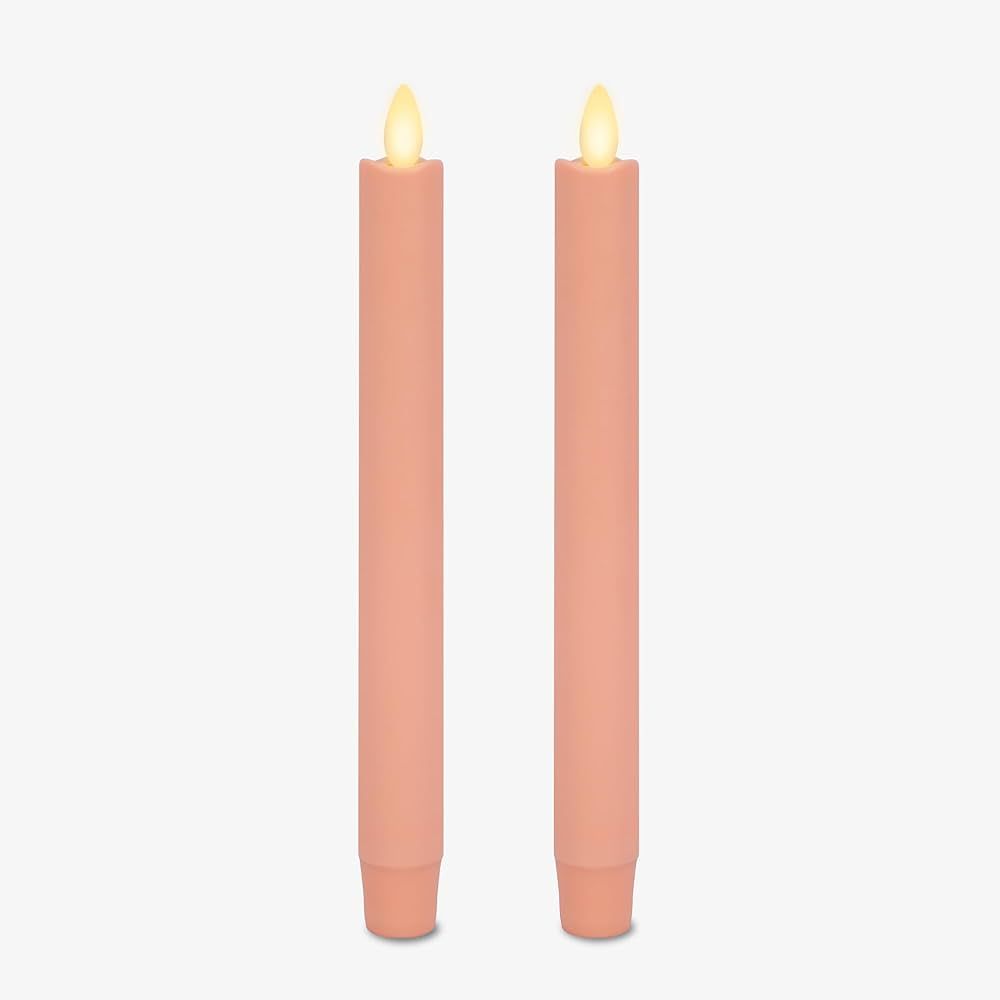 Luminara Set of 2 Moving Flame LED Taper (1x9.75), Flameless Candle, Melted Edge, Smooth Wax, Uns... | Amazon (US)