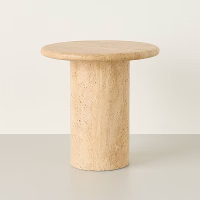 Round Travertine Accent Table - Hearth & Hand™ with Magnolia | Target