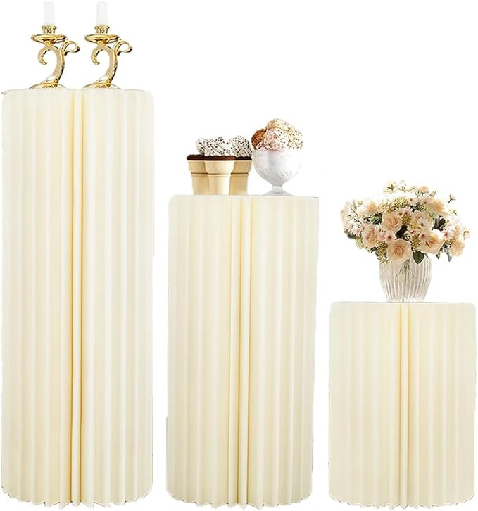 uyoyous Cylinder Stands for Party 3PCS Cylinder Tables Pedestal Stand for Parties with Acrylic Pl... | Amazon (US)