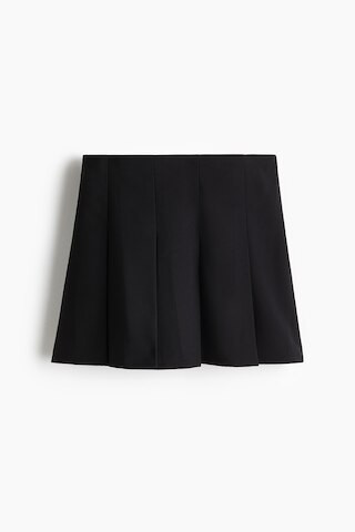 H & M - Pleated denim skirt - Black | H&M (UK, MY, IN, SG, PH, TW, HK)