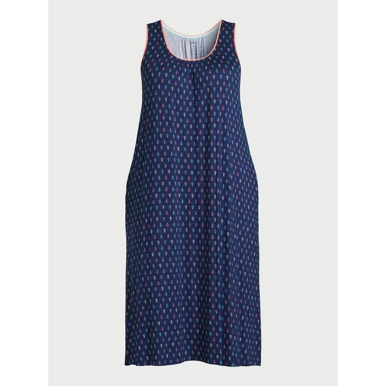 Joyspun Women's Sleeveless Knit Midi Chemise, Sizes S to 4X | Walmart (US)