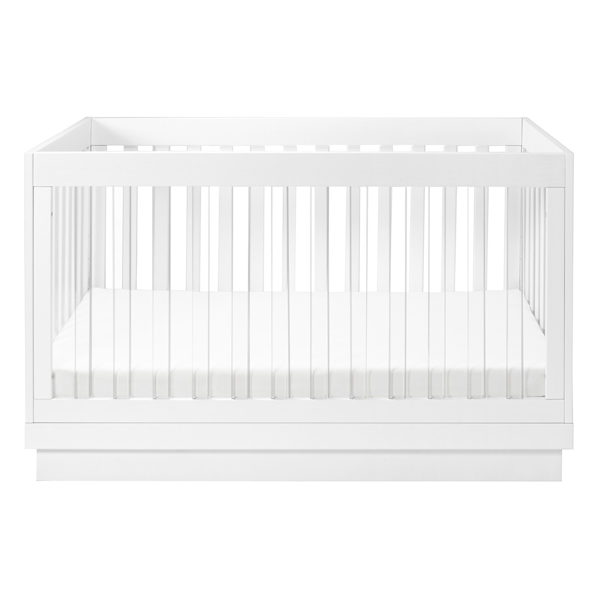 Babyletto Harlow 3-in-1 Convertible Acrylic Crib with Conversion Kit (Color: White) | The Tot