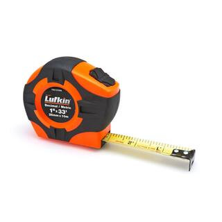 Lufkin P1000 1 in. x 33 ft. Engineer's Hi-Viz Orange Tape Measure PHV1433DMN - The Home Depot | The Home Depot