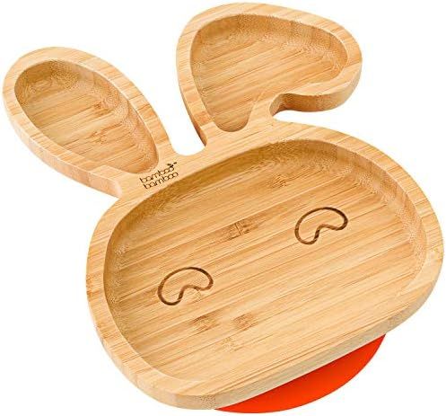 Bamboo Baby Plate with Suction - Kids and Toddler Suction Cup Plate for Babies, Non-toxic All-Natura | Amazon (US)