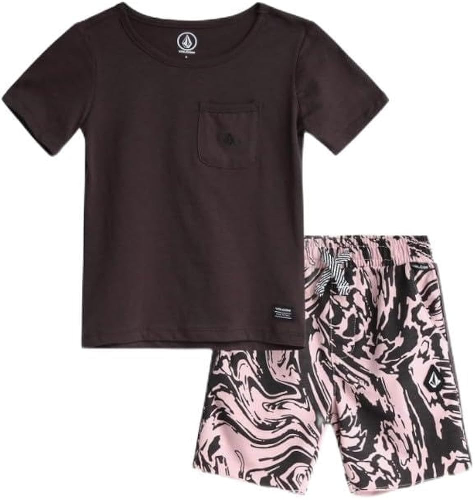 Volcom Boys' Shorts Set - 2 Piece Short Sleeve T-Shirt and French Terry Sweat Shorts - Summer Out... | Amazon (US)