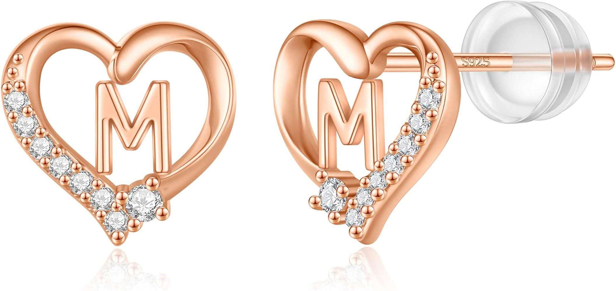 Valentines Day Gifts for Kids - Earrings for Girls, 925 Sterling Silver Post Hypoallergenic, CZ L... | Amazon (US)