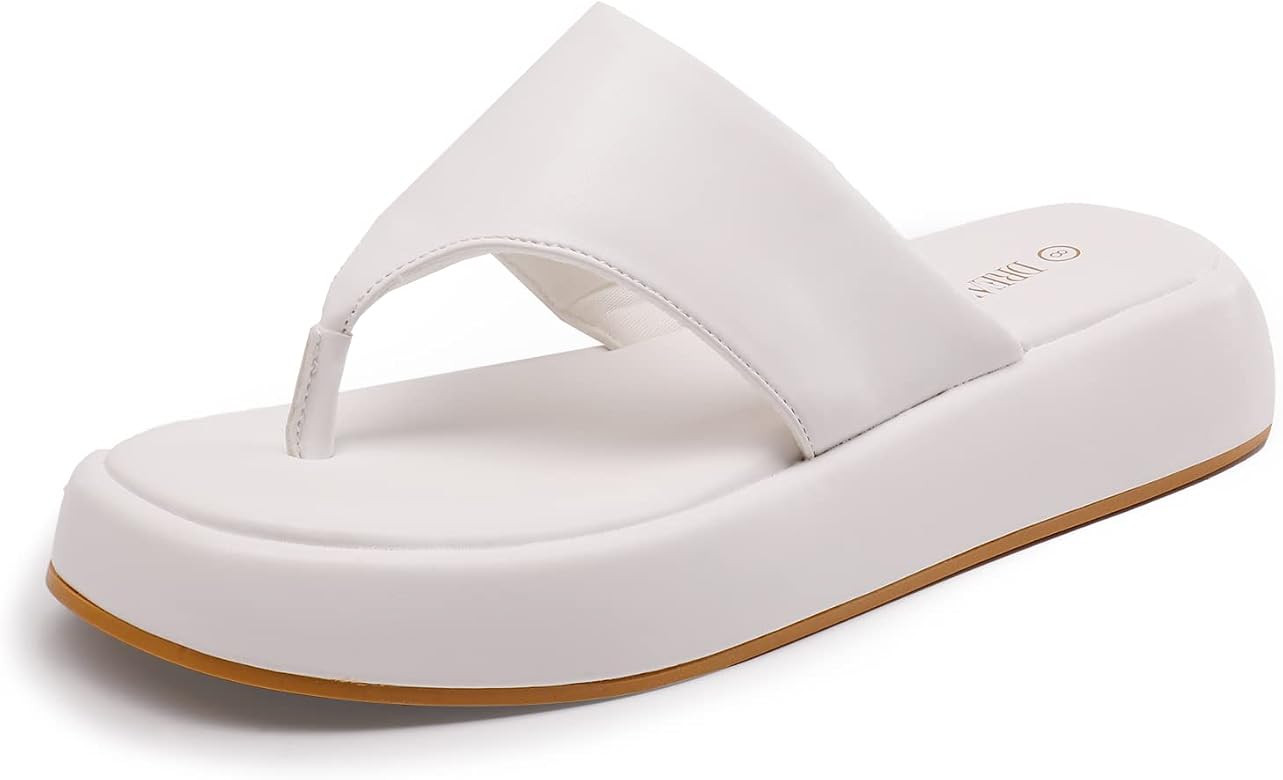 DREAM PAIRS Women Slip on Wedges Sandals Comfort Cute Walking Platform Open Toe Soft Flatform | Amazon (US)