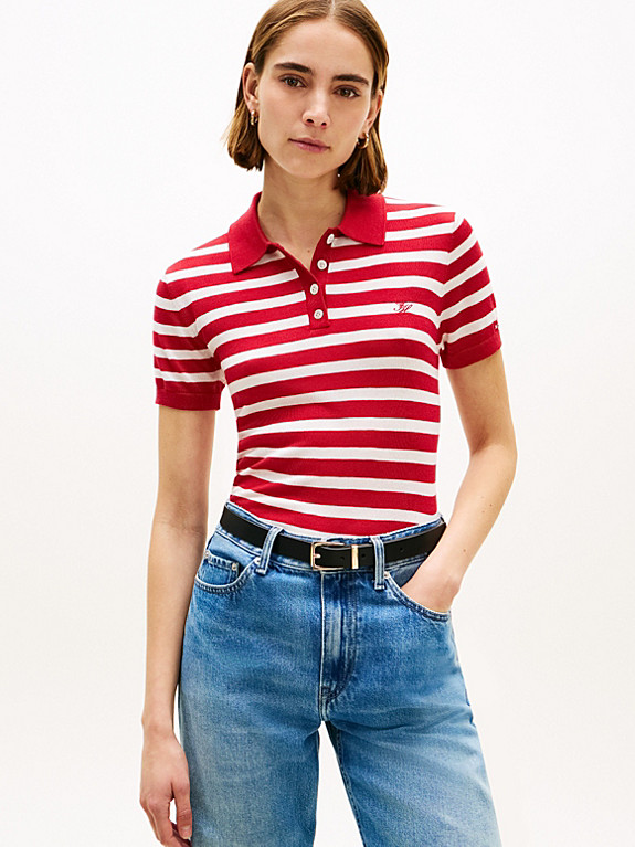 Short Sleeve Polo Jumper With Silk | Tommy Hilfiger UK