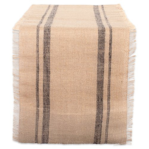 DII 14x72" Jute/Burlap Table Runner, Border Mineral Gray - Perfect for Fall, Thanksgiving, Catering  | Amazon (US)
