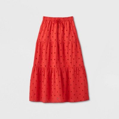 Women's Tiered Eyelet A-Line Midi Skirt - A New Day™ | Target