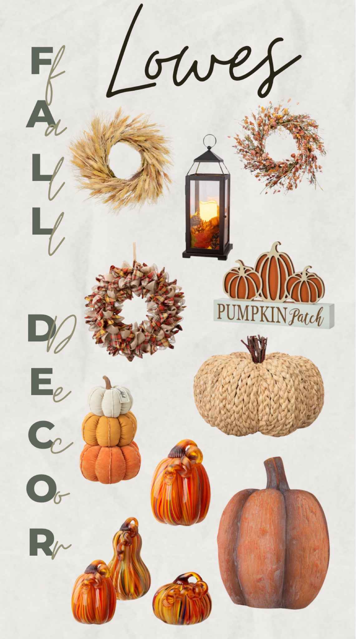 Elevate your space with Lowe’s beautiful fall decor pieces! Embrace the warmth of autumn and create a welcoming atmosphere. 🍂✨ #FallDecor #HomeDecor #AutumnVibes #Lowe’sFinds #CozyHome #SeasonalDecor #HarvestHome #PumpkinSpice #FallInspiration #DecorGoals #HomeStyling #FallAesthetic #WarmColors #DIYDecor #CrispAir #AutumnMood #InteriorDesign #Lowe’sHomeImprovement #FallFestivities #DecorateForFall #pumpkin
#wreath#decor#lantern

#LTKSeasonal #LTKHalloween #LTKHome