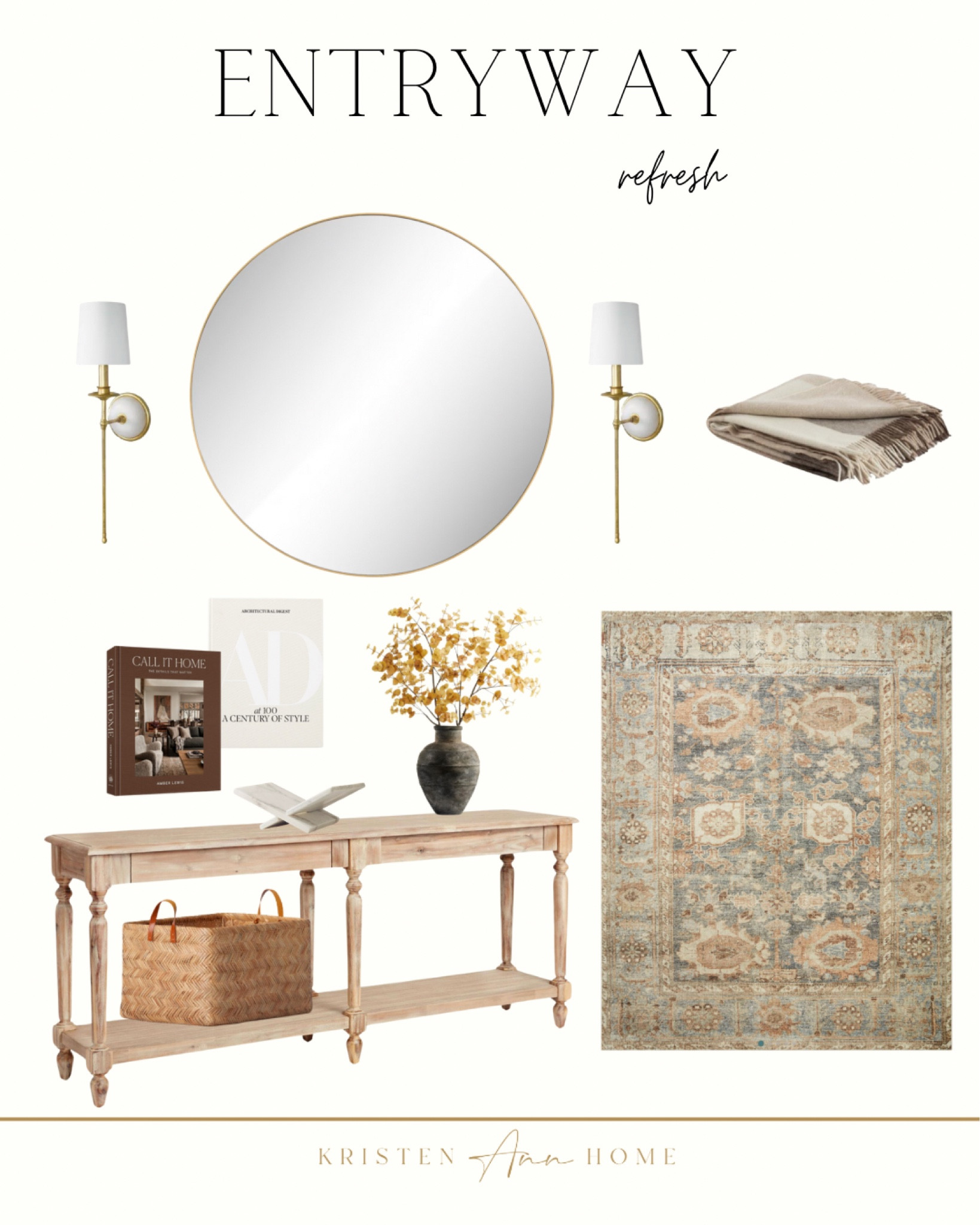 Easy way to change up your entryway is to refresh it with some new home accessories or add a new piece of furniture. One of my favorites is the Everett wood foyer table. It retails for $399 and is beautiful! 

#LTKStyleTip #LTKFamily #LTKHome