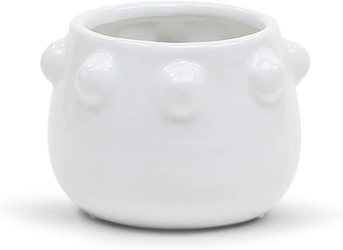 WGV Ceramic Bowl Vase, Width 5.2", Height 3.8", Knob Pot, Bright Clean White Planter Centerpiece ... | Amazon (US)