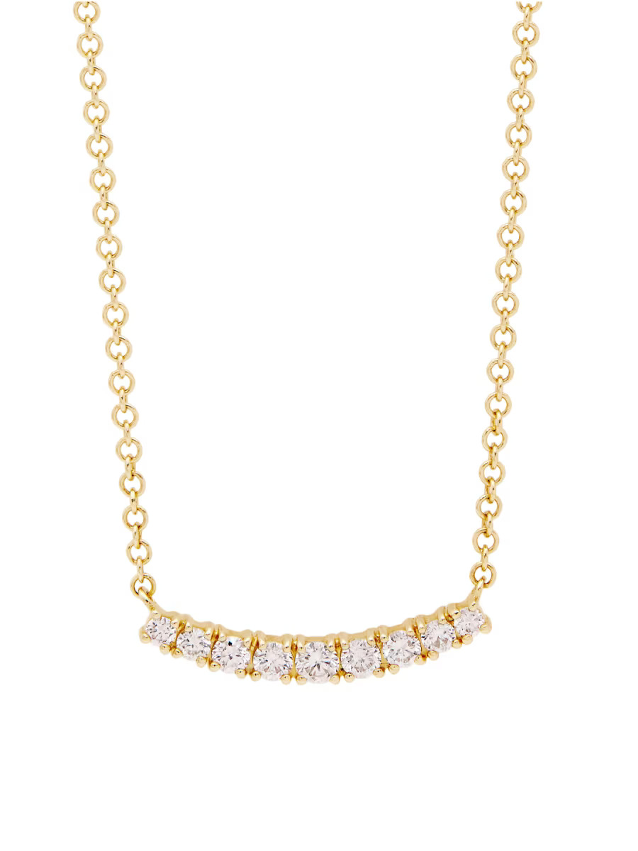 Full Cut 14K Gold & Diamond Arc Necklace | Saks Fifth Avenue