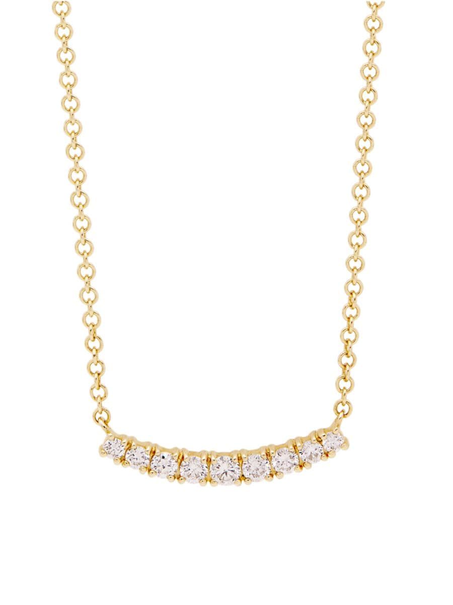 Full Cut 14K Gold & Diamond Arc Necklace | Saks Fifth Avenue