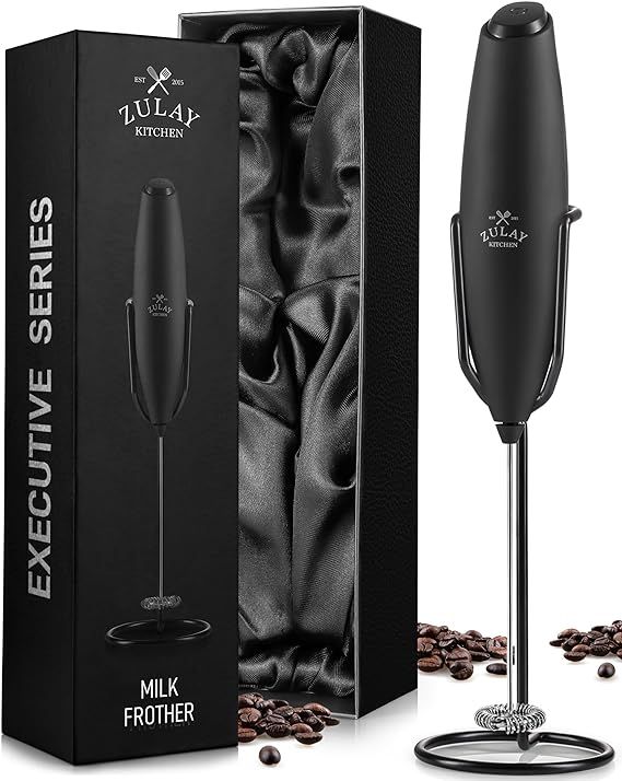 Zulay Kitchen Executive Series Milk Frother Wand - Upgraded & Improved Stand - Ideal Coffee Gift ... | Amazon (US)