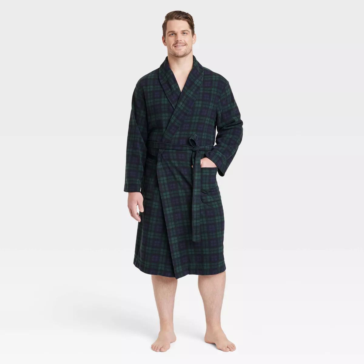 Men's Plaid Microfleece Robe - Goodfellow & Co™ | Target