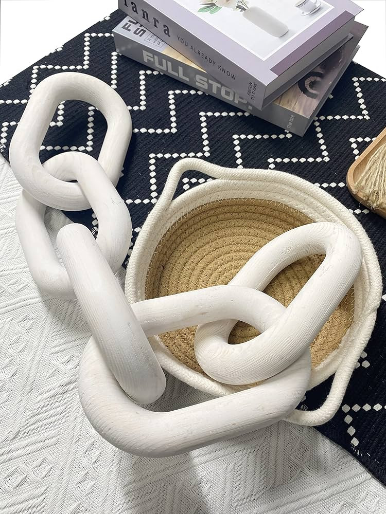 Wood Chain Link Decor - 18.9 Inch Length, 5-Link Boho Decor for Living Room, Farmhouse, Coffee Ta... | Amazon (US)