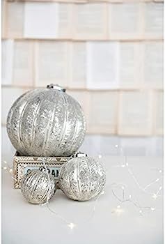 Creative Co-Op 5" Round Flocked Glass Ornament | Amazon (US)