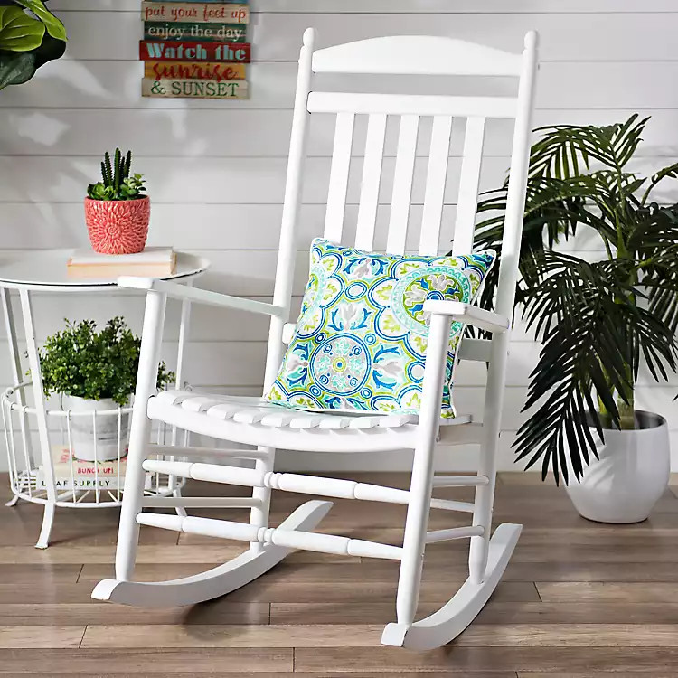 White Wood Rocking Chair | Kirkland's Home