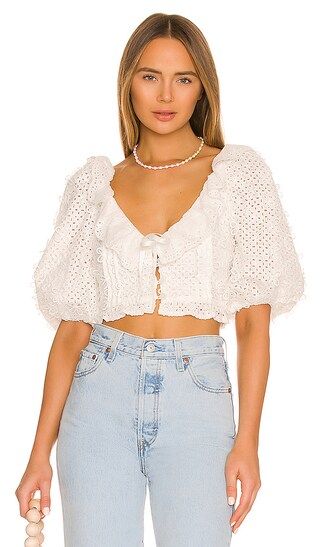 Cassie Crop Top in White | Revolve Clothing (Global)