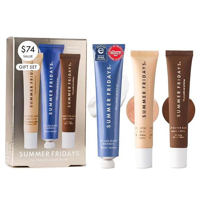 Amazon.com: Summer Fridays Hydration Trio - Travel Size Jet Lag Mask + Full Size Lip Butter Balm ... | Amazon (US)
