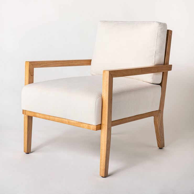 Agoura Hills Cane Back Accent Chair Cream/Natural Wood - Threshold&#8482; designed with Studio Mc... | Target