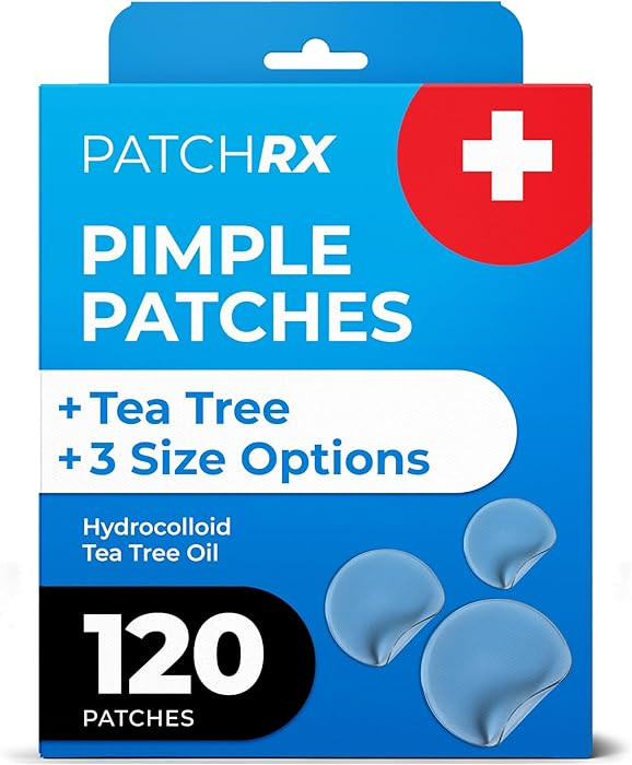 PatchRx Pimple Patches for Face (120 Patches), Hydrocolloid Acne Patches with Tea Tree Oil, Pimpl... | Amazon (US)