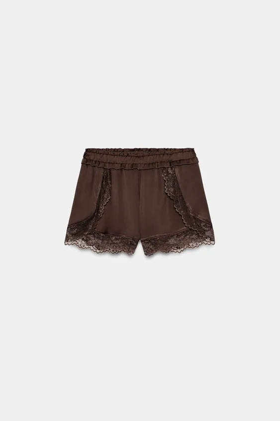 LACE TRIM SHORTS | Zara US