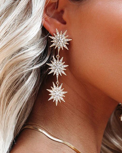 Shashi - Fireworks Statement Earrings - Gold | VICI Collection