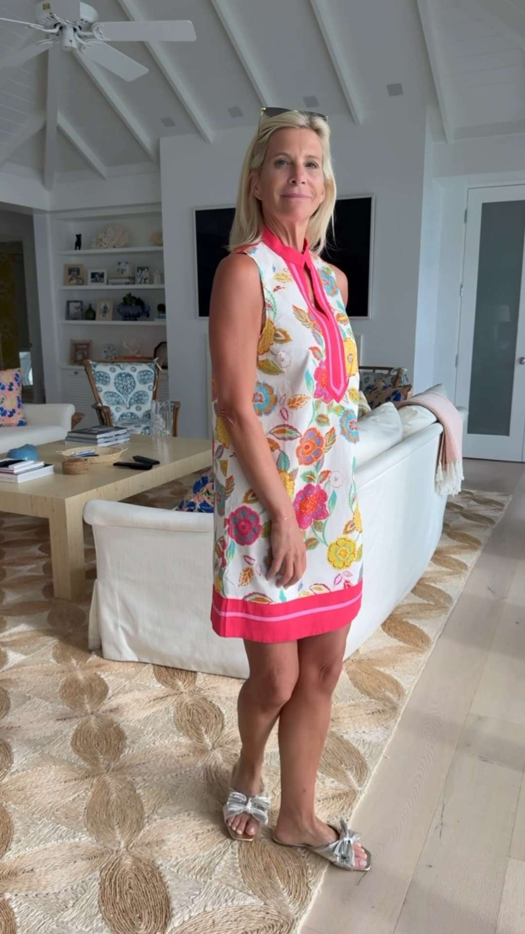Bright Floral Shift Dress for Summer Vacation Style. 

 #LTKootd #LTKOver40 #LTKSaleAlert