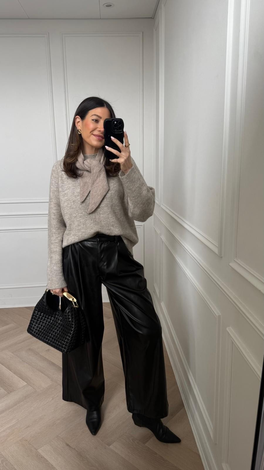 Faux leather trousers and elevated knits kind of day 🫶🏻

#LTKwinter #LTKuk #LTKstyletip