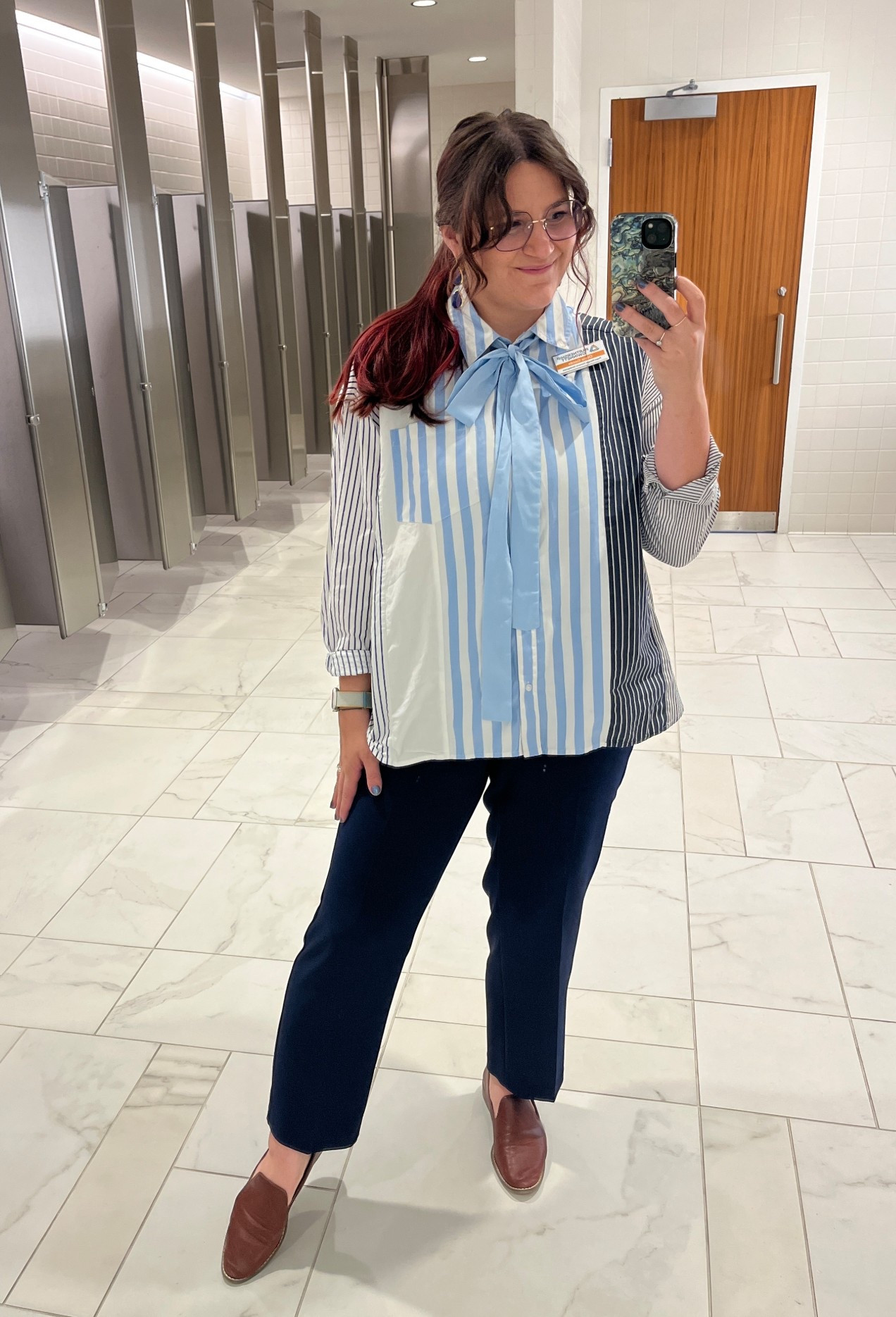 Mixed media button downs never miss! Rented from Nuuly! 😊 Bow is from a different dress that I added. Perfect for a workday, work conference, etc.

#LTKStyleTip #LTKWorkwear #LTKMidsize