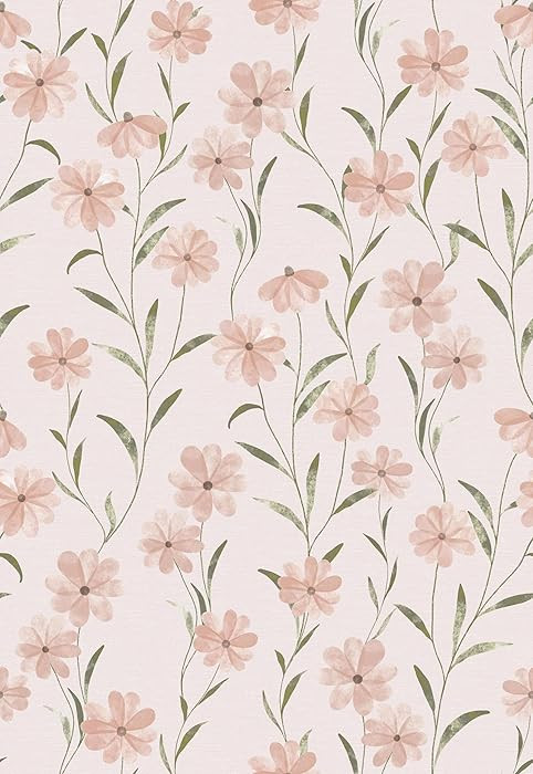 17.3"x118" Peel and Stick Pink Daisy Flower Nursery Wallpaper Self Adhesive Floral Contact Paper ... | Amazon (US)