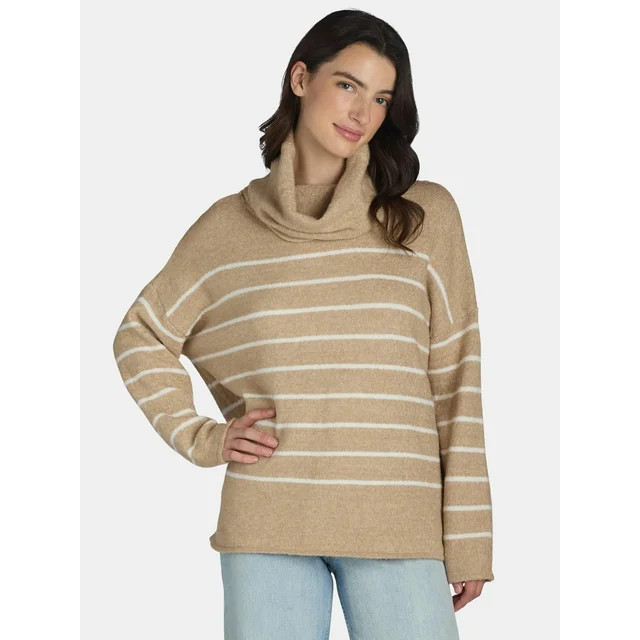 Dreamers by Debut Women’s Cowl Neck Sweater with Long Sleeves, Midweight, Sizes XS-XL | Walmart (US)