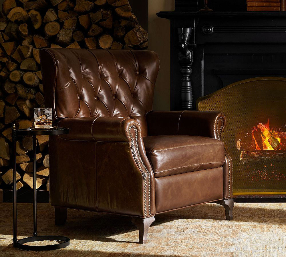 August Leather Recliner | Pottery Barn (US)