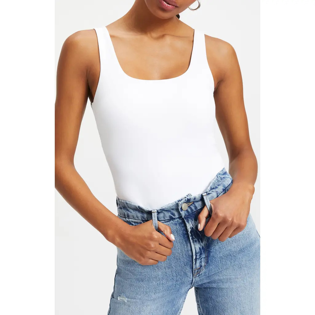 Good American Sculpting Modern Tank Bodysuit in White001 at Nordstrom, Size Small | Nordstrom
