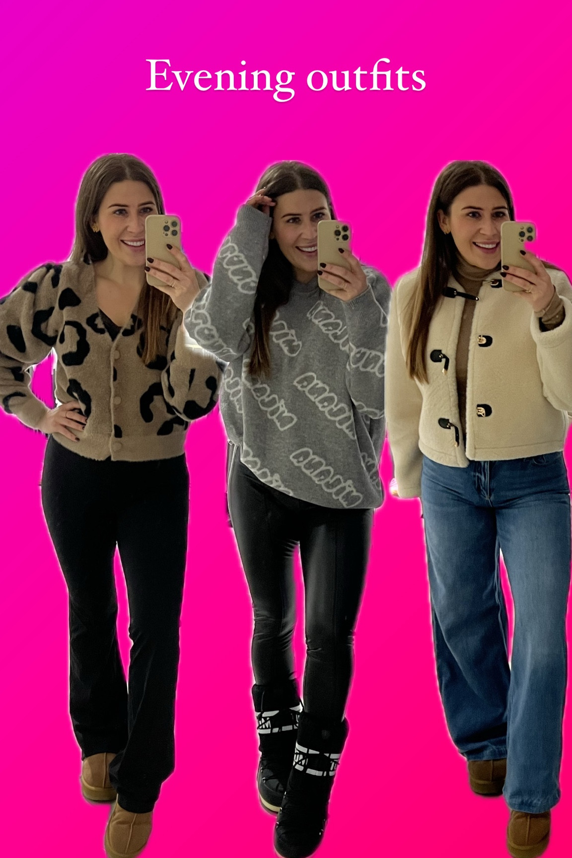 Evening Outfits - Lapland 

Animal Jumper - Dancing Leopard
Grey Milana Studios Jumper 
Cream Jacket - Zara

#LTKtravel #LTKwinter #LTKeurope