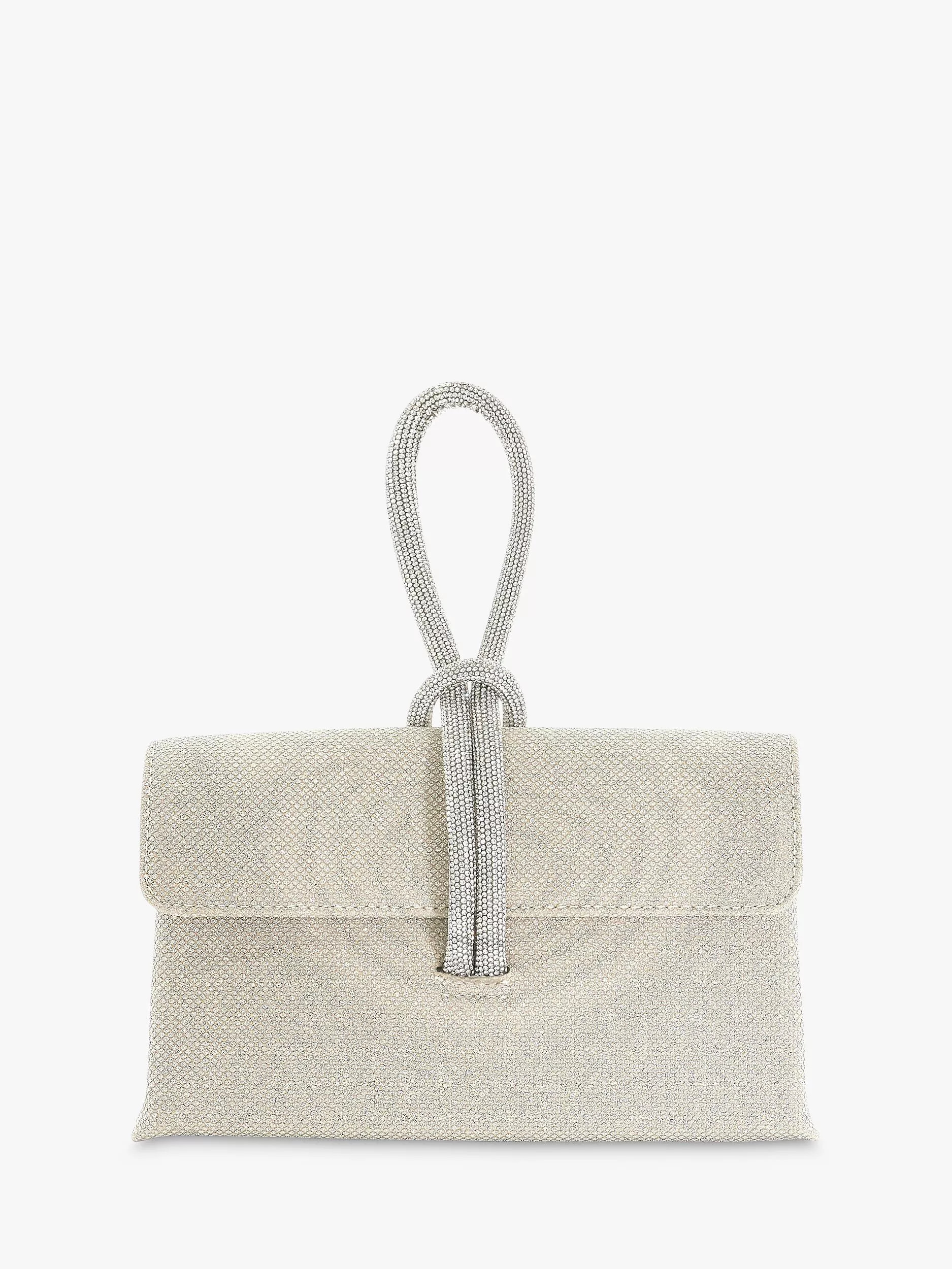 Dune Brynie Diamante Handle Textured Grab Bag, Gold | John Lewis (UK)