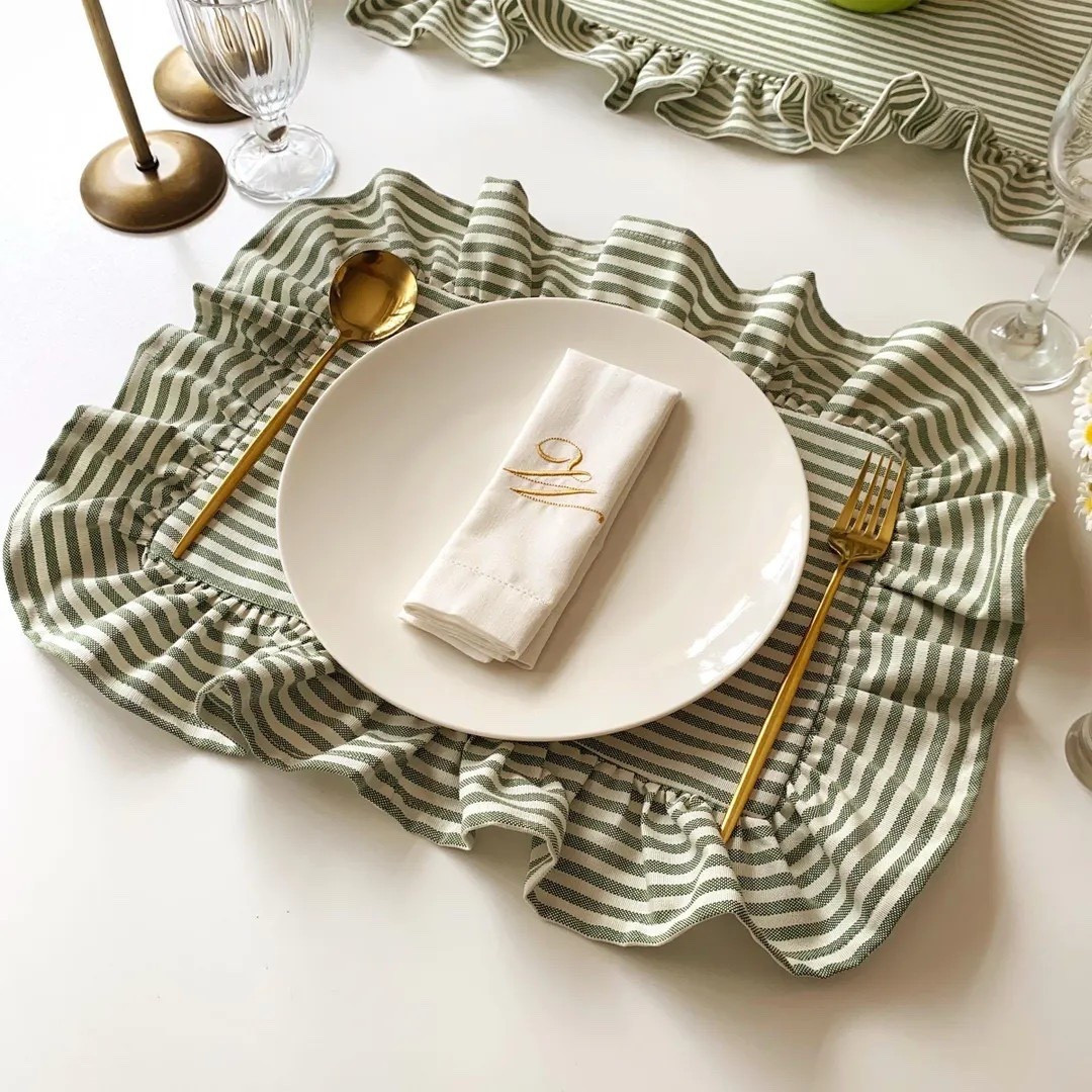 Add some fun to your Christmas table scape with these cute ruffle  placemats from Etsy! Multiple colors available to switch up the look for the holidays! 

#holiday #dinner #party #hostess #gifts #christmas #ideas #tables #place #settings #hosting #essentials #parties 

#LTKGiftGuide #LTKHoliday #LTKHome
