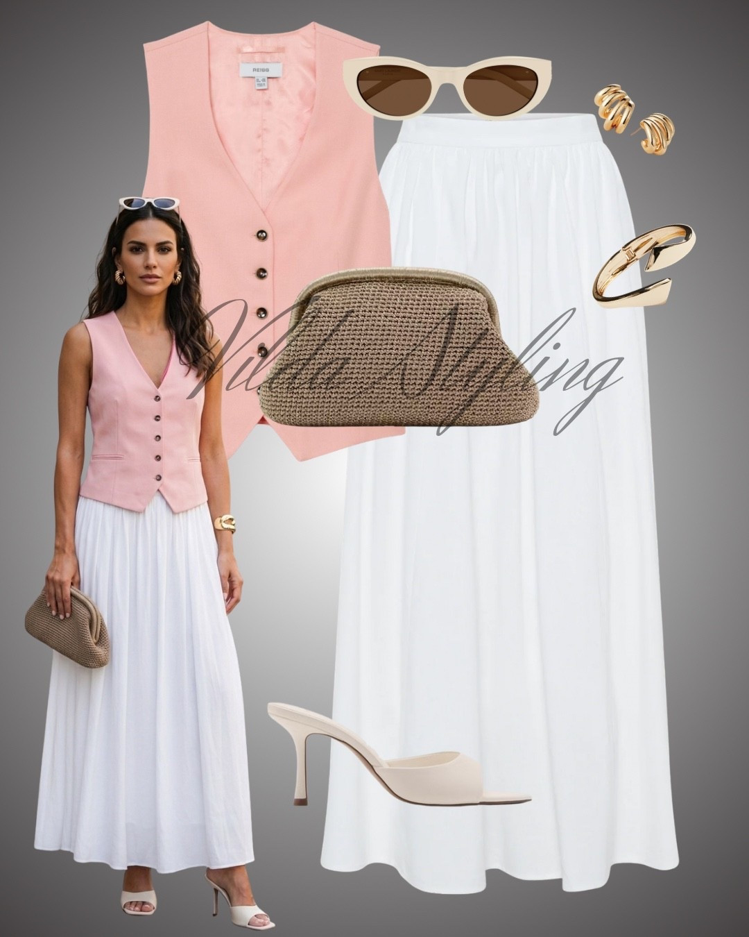 Soft Sorbet & Crisp White
This ensemble balances the structured "waistcoat trend" with the romantic movement of a maxi skirt. The color palette of pastel pink and ivory creates a refreshed, airy aesthetic. #SummerStyle #QuietLuxury #ModestFashion #Reiss #PastelAesthetic #WomenswearInspo 

#LTKspring #LTKstyletip #LTKsummer