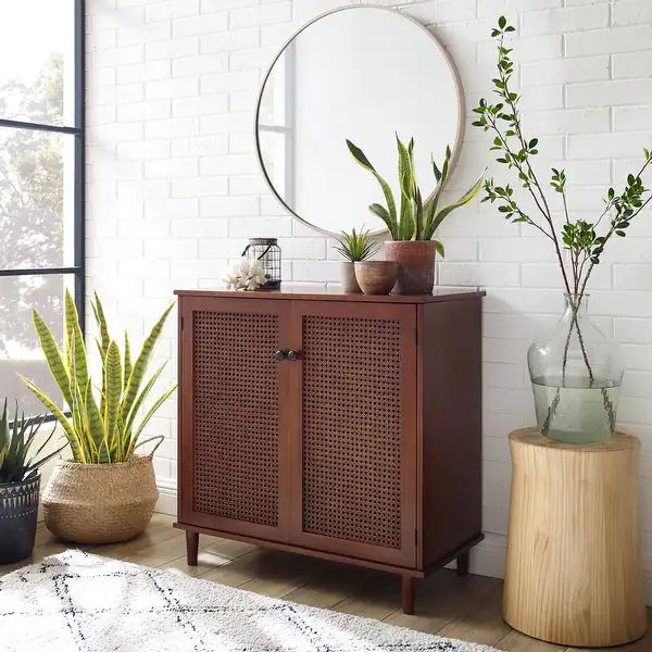 Art Leon Woven Rattan Wicker Accent Cabinet | Bed Bath & Beyond