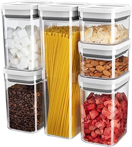 MR.SIGA 6 Piece Airtight Food Storage Container Set, BPA Free Kitchen Pantry Organization Caniste... | Amazon (US)