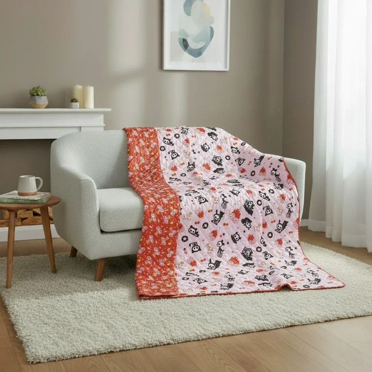 Skelanimals Cherry Bomb Twin/Full Reversible Microfiber Quilted Blanket, 62x90 inches | Walmart (US)