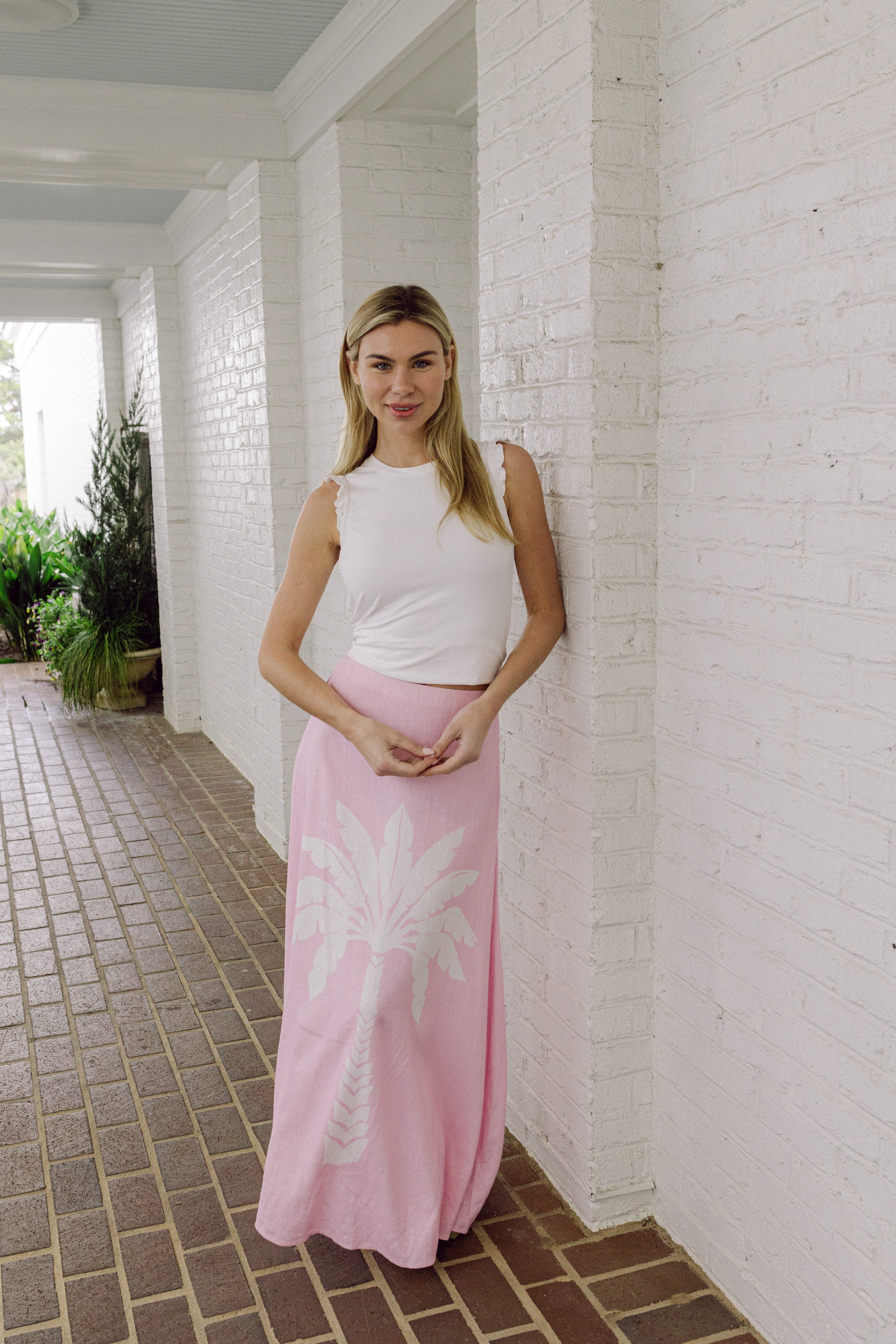 Blush Palm Maxi Skirt | Sail to Sable